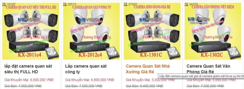 một số gói camera quan sát kbvision chất lượng