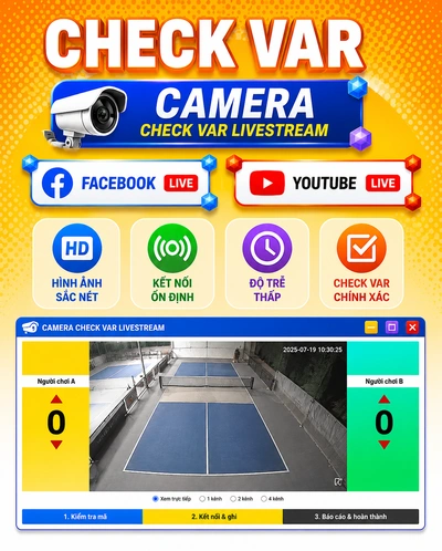 Camera livestream check var các môn thể thao