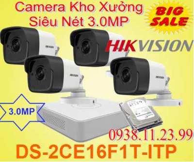 lap camera nha xuong 3.0mp , bo camera 3.0mp , camera nha xuong ,DS-2CE16F1T-ITP ,2CE16F1T ,DS-2CE16F1T