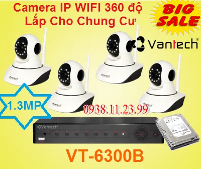 Lắp camera wifi giá rẻ Lắp Camera IP WIFI Xoay 360 độ cho Chung Cư , Lắp Camera IP WIFI Xoay 360 độ , camera IP WIFI chung cư , camera ip wifi , VT-6300B , camera ip wifi VT-6300B