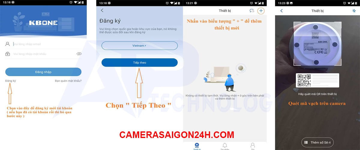 hướng dẫn cài đặt camera knone