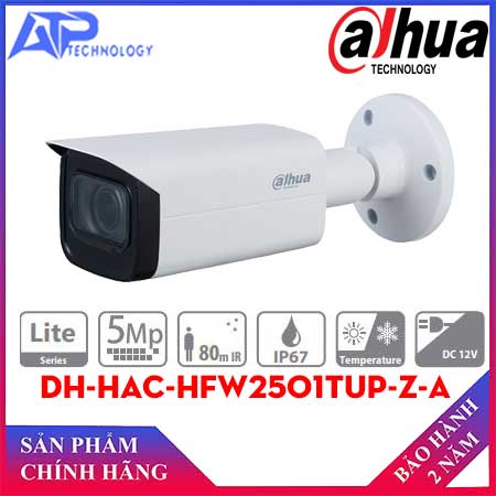 Camera HDCVI hồng ngoại 5.0 Megapixel DAHUA DH-HAC-HFW2501TUP-Z-A
