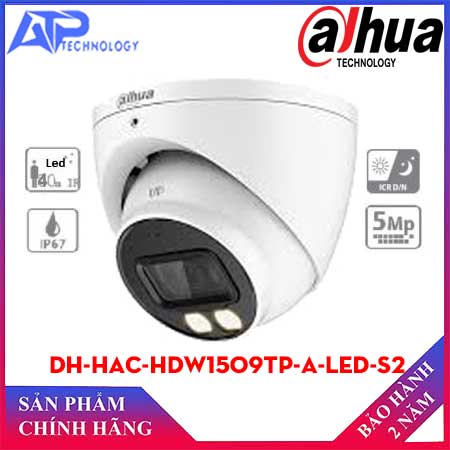 Camera HDCVI Dome 5MP Full-Color DAHUA DH-HAC-HDW1509TP-A-LED