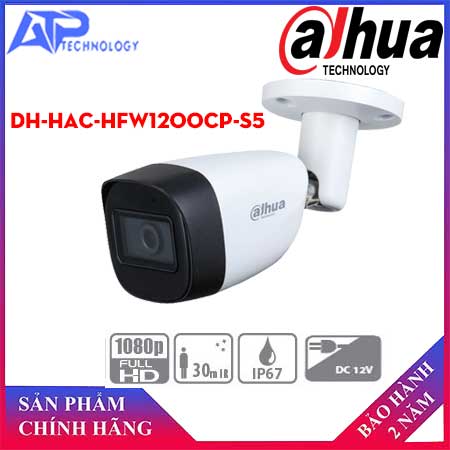 Camera HDCVI hồng ngoại 2.0 Megapixel DAHUA DH-HAC-HFW1200CP-S5