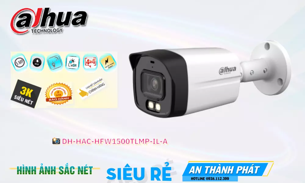 Camera An Ninh  Dahua DH-HAC-HFW1500TLMP-IL-A Giá rẻ