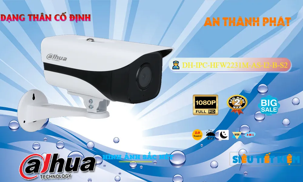 Camera Dahua DH-IPC-HFW2231M-AS-I2-B-S2