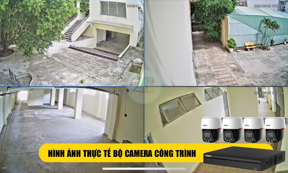 hình demo Trọn Bộ Camera Giám Sát Công Trình Xoay 360
