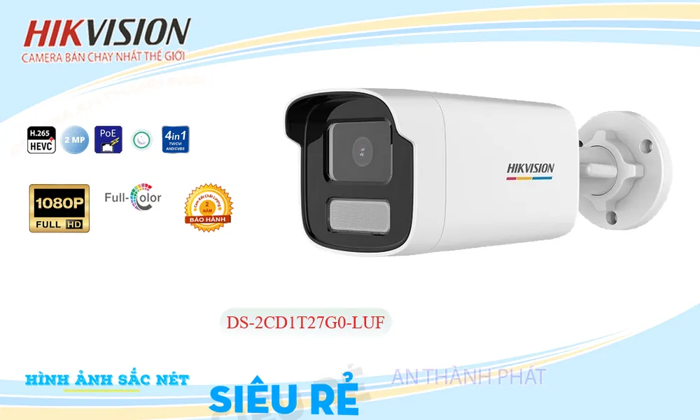 Camera Hikvision <b>DS-2CD1T27G0-LUF</b>