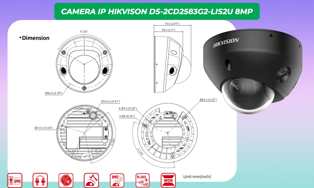 Camera IP HIKVISION DS-2CD2583G2-LIS2U 8MP 