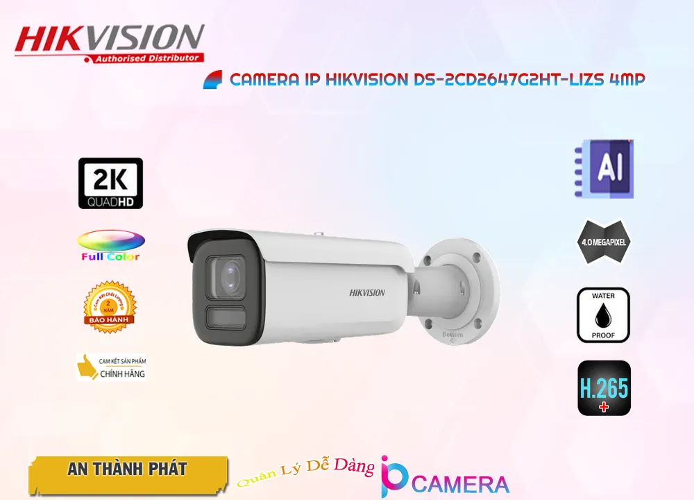 Camera IP PoE HIKVISION DS-2CD2647G2HT-LIZS 4MP