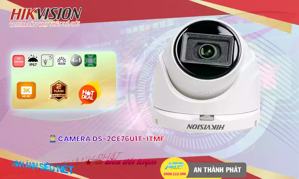Camera Dome 8 Megapixel Hikvision DS-2CE76U1T-ITMF