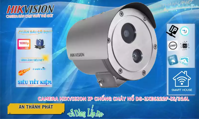 Camera Chống Cháy Nổ Hikvision DS-2XE6222F-IS/316L