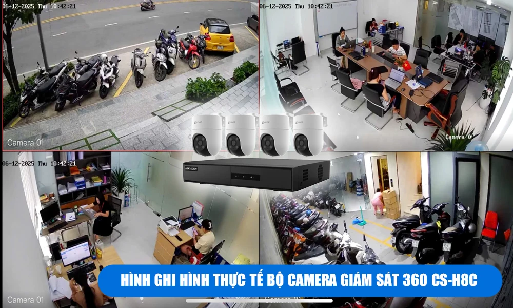 Hình Demo Bộ Camera Giám Sát Ngoài Trời 360