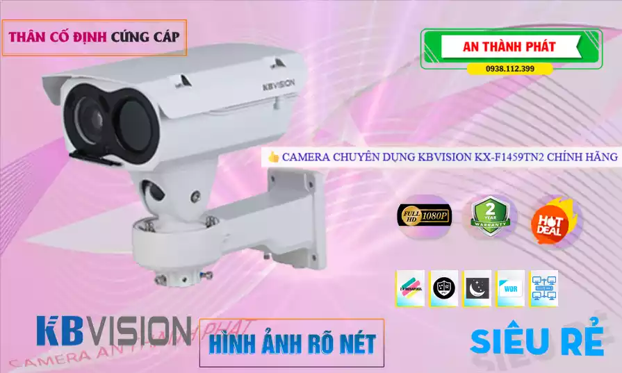 Camera Ip 2Mp Cảm Biến Nhiệt Kbvision KX-F1459TN2