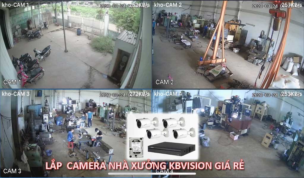 hình ảnh lắp camera nhà xưởng thương hiệu kbvision