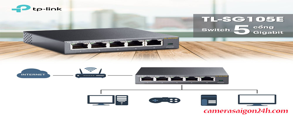 Switch Tp-Link-SG105E được thiết kế dành cho mạng của doanh nghiệp vừa và nhỏ