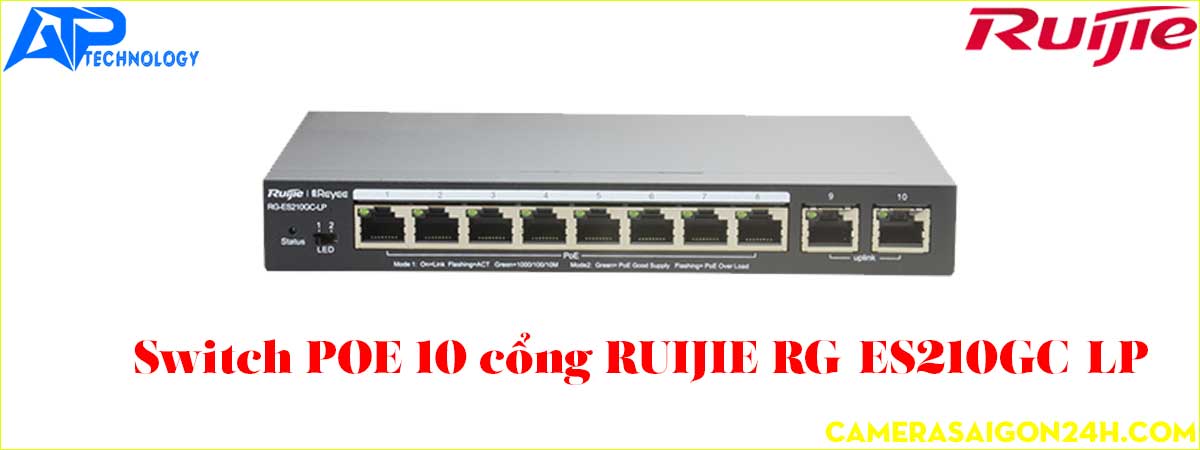  Switch POE 8 cổng RUIJIE RG-ES109G-LP-L