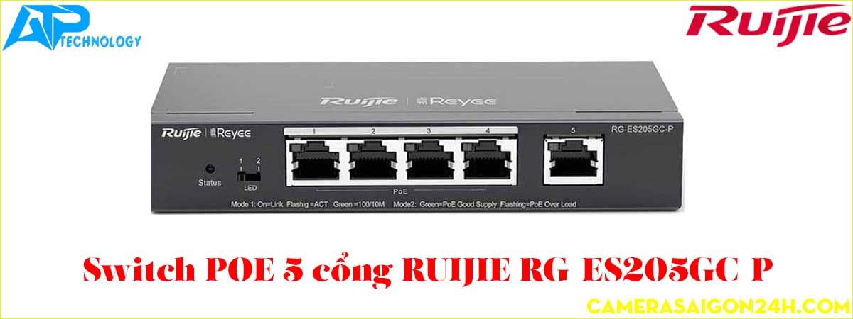 Switch Ruijie Reyee RG-ES205GC-P 5-Port Gigabit Smart POE