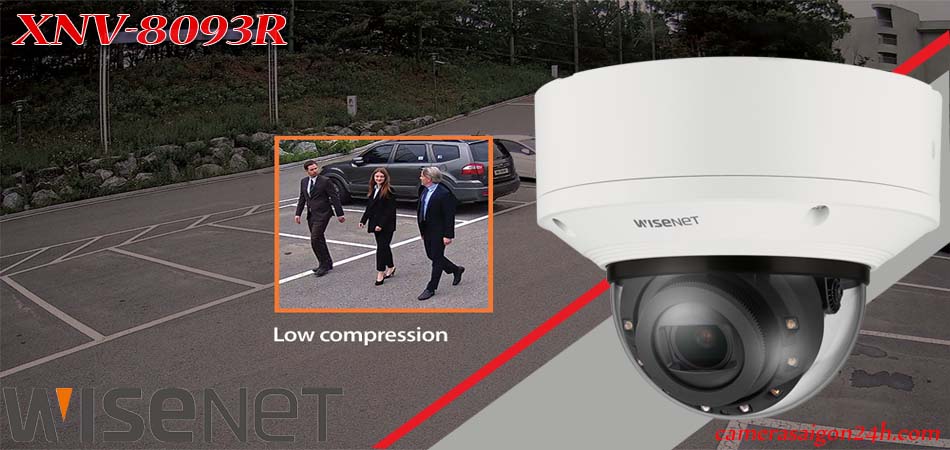 Camera Wisenet XNV-8093R thuộc dòng Camera AI Wisenet là loại camera Dome hồng ngoại cao cấp với độ phân giải 6MP