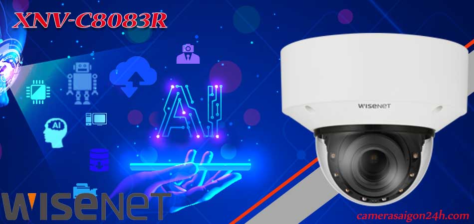 Camera Wisenet XNV-C8083R thuộc dòng Camera AI Wisenet là loại camera Dome hồng ngoại cao cấp