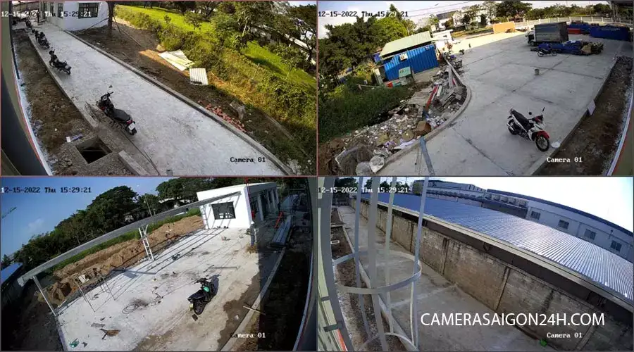hình ảnh ghi hình thực tế lắp camera giám sát cho khu công nghiệp thi công bởi An Thành PHát