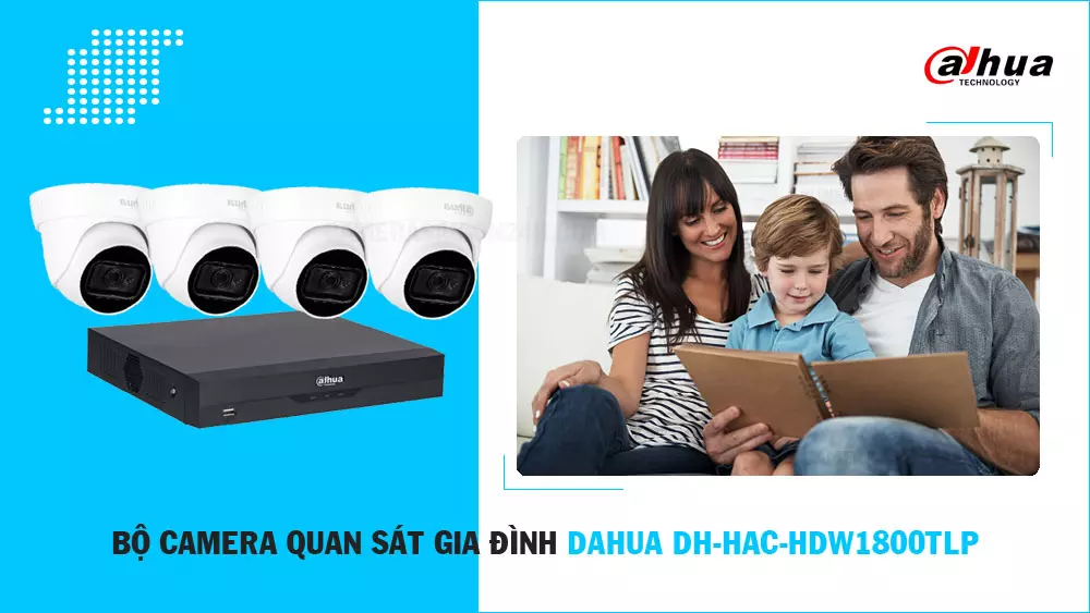 lắp bộ 4 camera gia đình giá rẻ DH-HAC-HDW1800TLP