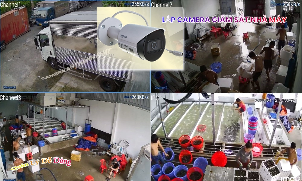 lắp camera giám sát nhà máy sản xuất