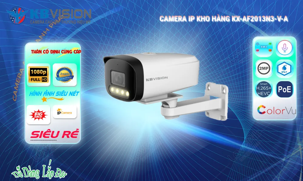 Bộ 4 camera IP dành cho kho hàng KX-AF2013N3-V-A