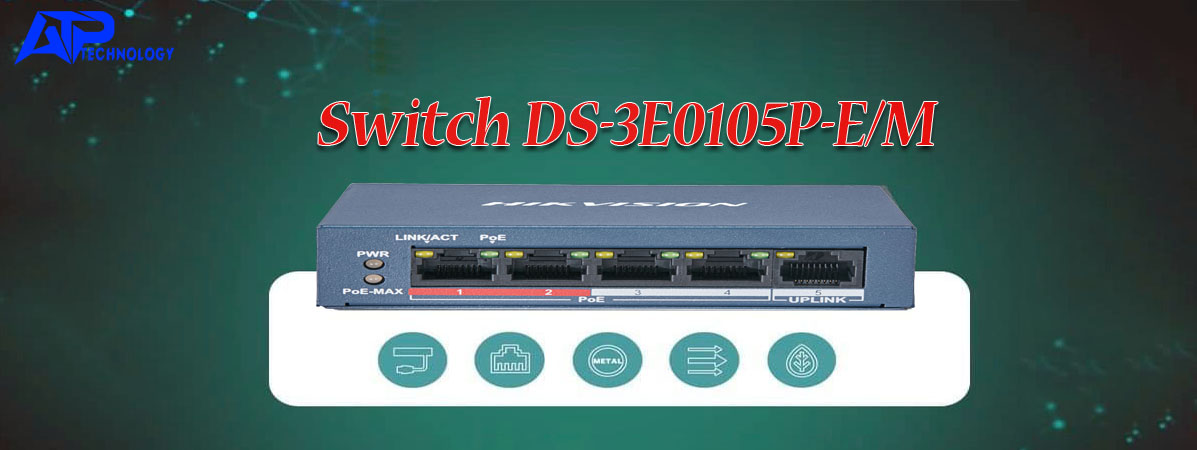 Switch cấp nguồn Poe camera Hikvision DS-3E0105P-E/M