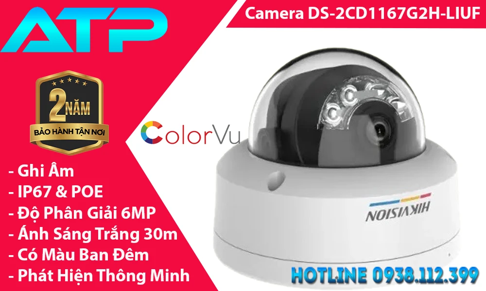 Camera Hikvision DS-2CD1167G2H-LIUF