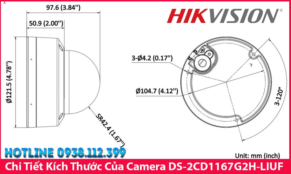 Camera Hikvision DS-2CD1167G2H-LIUF