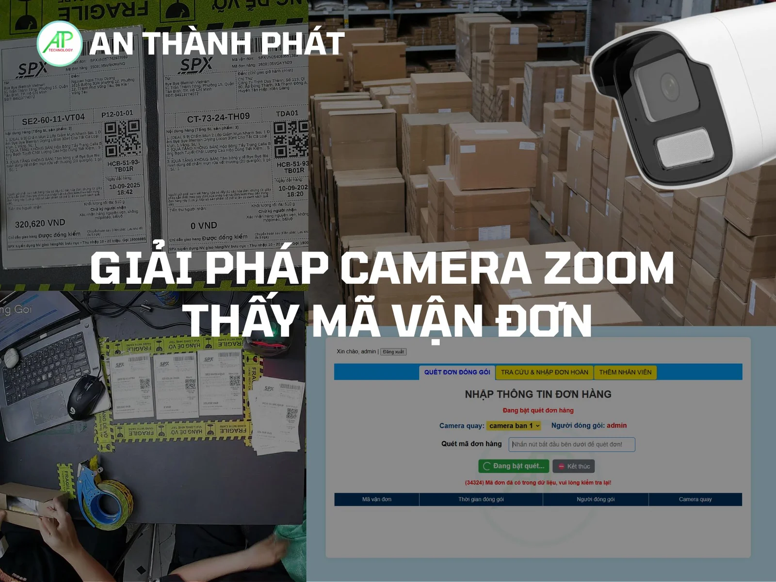 giải pháp camera zoom thấy mã vận đơn
