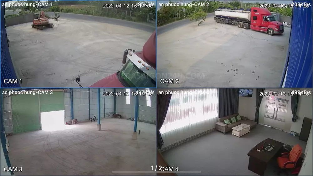 hình ảnh demo lắp camera kho hàng hikvision ds-2ce10df0t-pfs