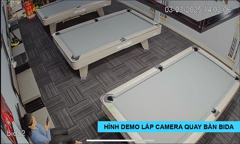 Hình demo lắp camera quay bàn Bida