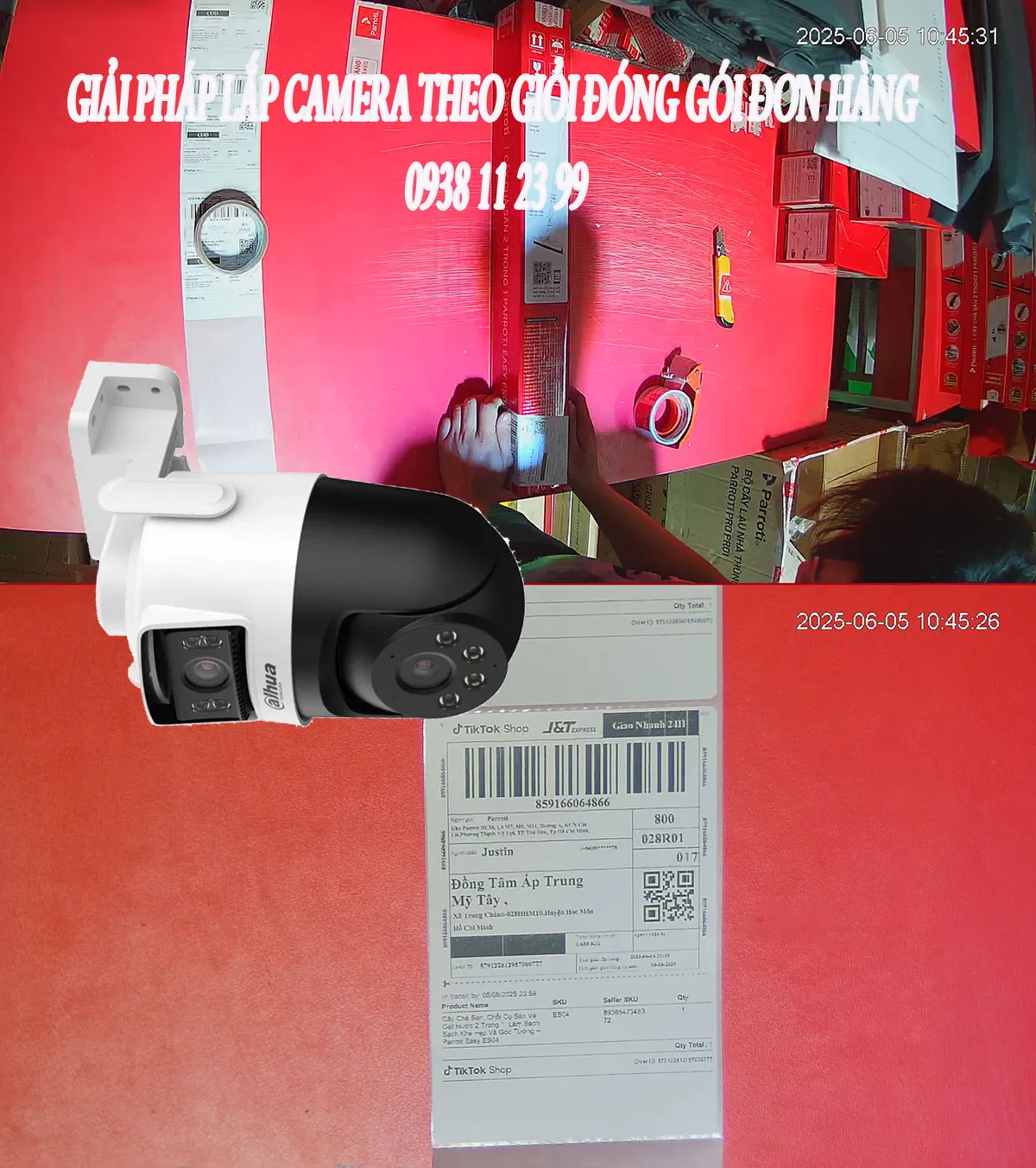 Lắp camera giám sát quá trình giám sát đóng gói đơn hàng shopee tictok