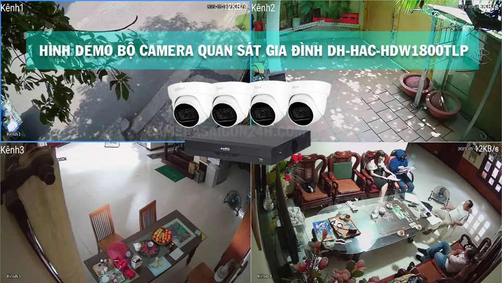 hình ảnh ghi hình thực tế của bộ camera quan sát gia đình DH-HAC-HDW1800TLP