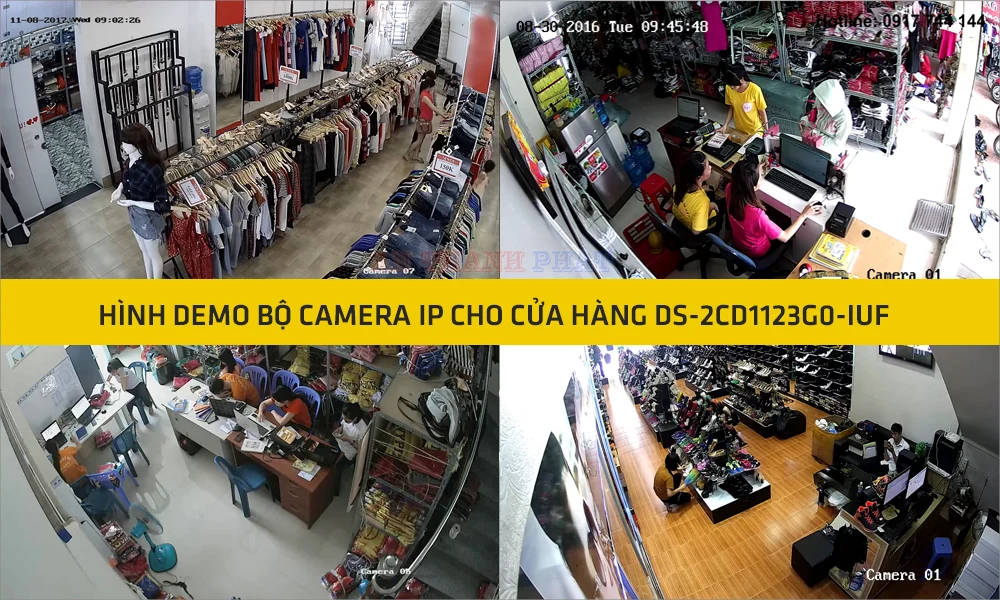 Hình demo bộ camera IP cửa hàng giá rẻ