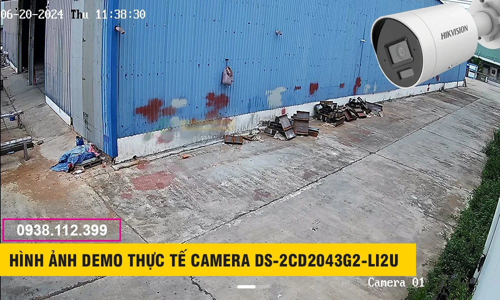 hình demo thực tế camera Ip poe DS-2CD2043G2-LI2U