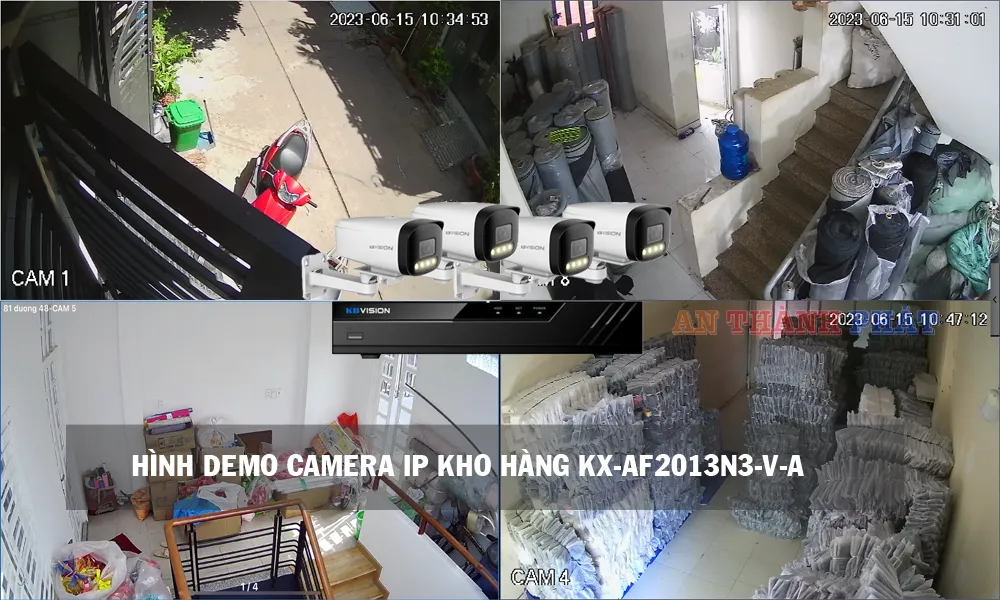 hình demo camera IP dành cho kho hàng KX-AF2013N3-V-A
