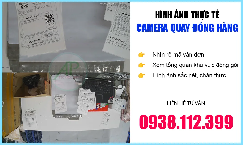 lắp camera theo dõi quá trình đóng gói đơn hàng tiktok