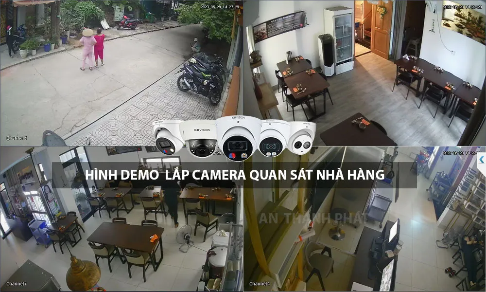hình demo lắp camera nhà hàng 