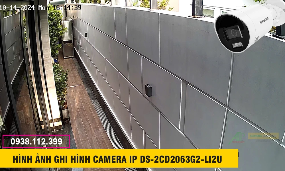 hình demo thực tế camera Ip Hikvision DS-2CD2063G2-LI2U