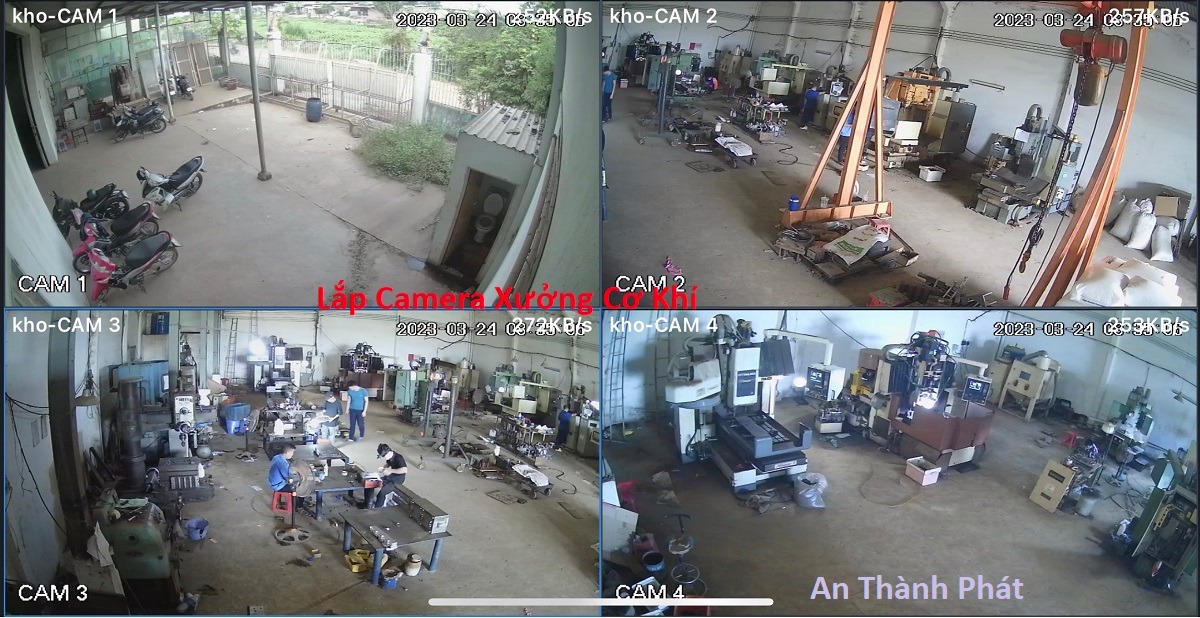 Hình ảnh lắp camera nhà xưởng sản xuất cơ khí