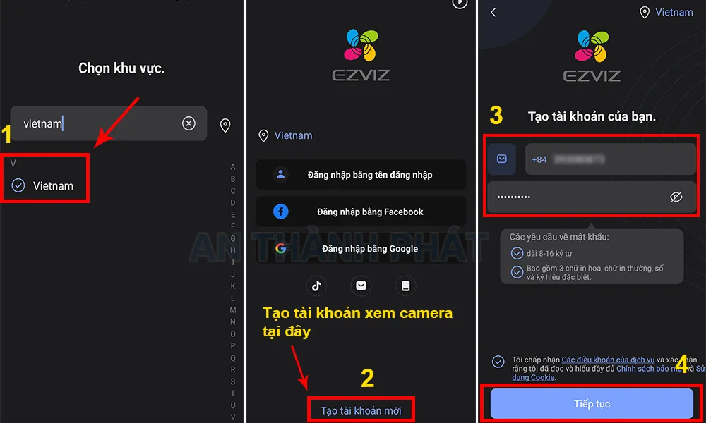 hướng dẫn cài đặt camera Ezviz tren điện thoại