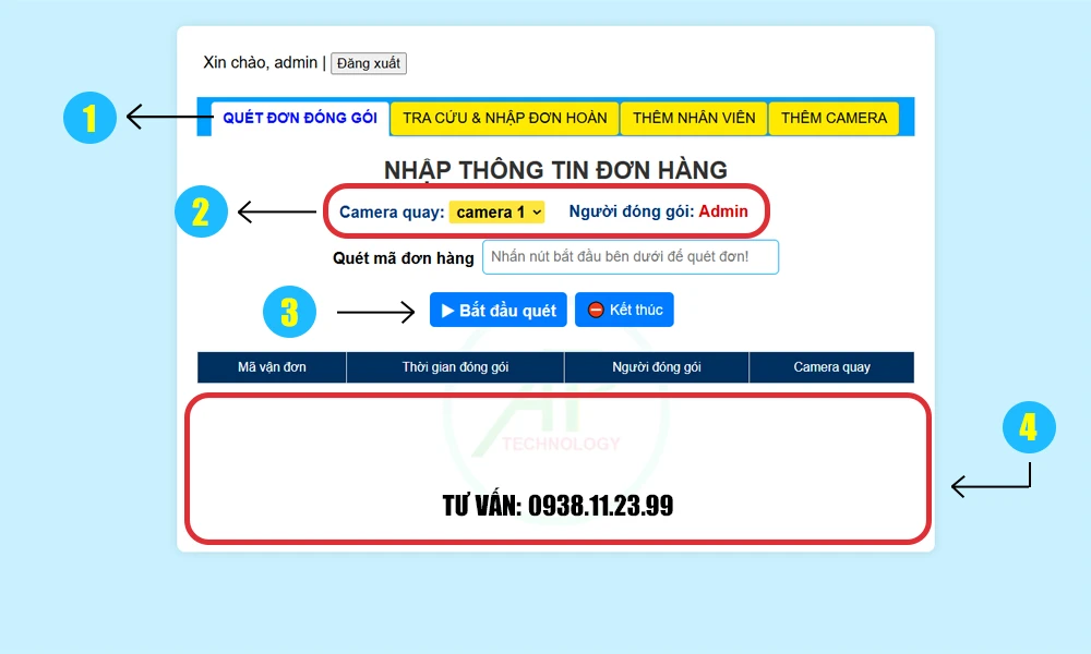 Hướng dẫn nhập đơn đóng gói vào phần mềm camera quay video đóng hàng