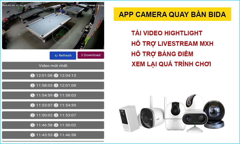lắp camera quay bàn bida có tính năng gì