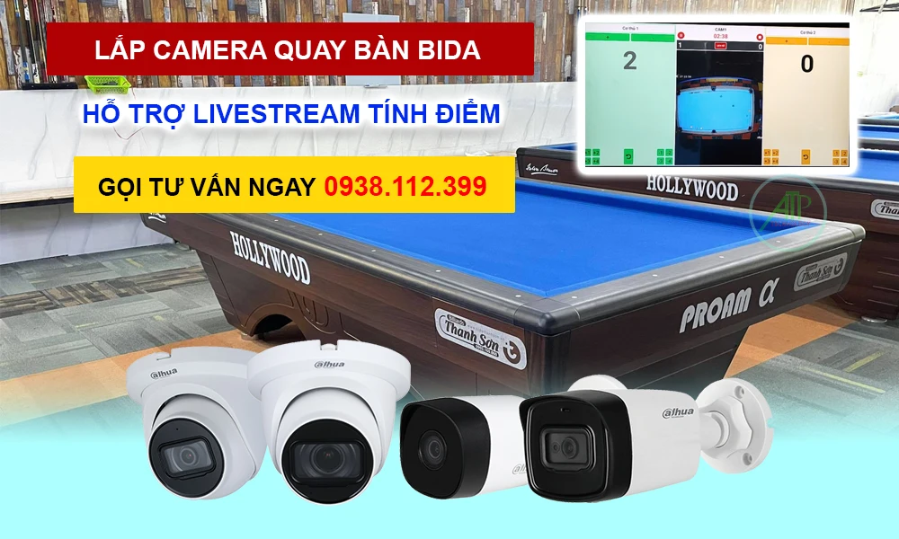 lắp camera quay bàn Bida