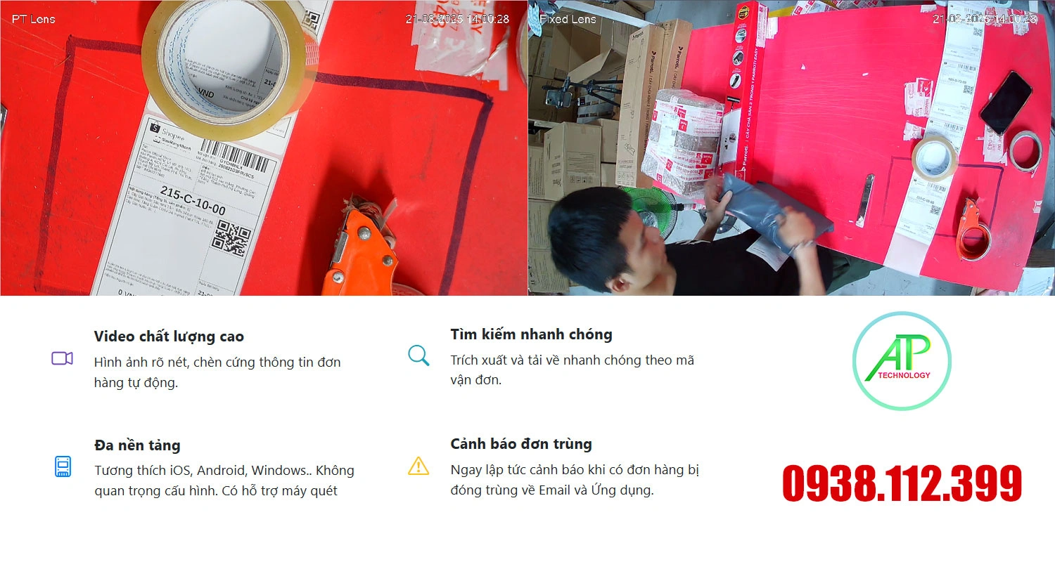 lắp camera quay video đóng gói đơn hàng