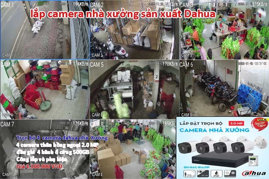 Lắp Camera Dahua cho nhà xưởng giá rẻ