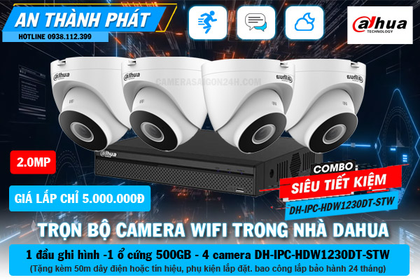 trọn bộ camera wifi trong nhà dahua DH-IPC-HDW1230DT-STW